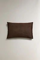 FRINGED THROW PILLOW COVER