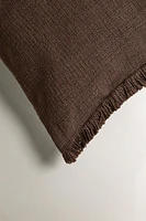 FRINGED THROW PILLOW COVER