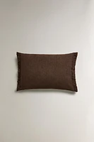 FRINGED THROW PILLOW COVER