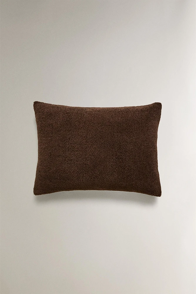 FAUX SHEARLING THROW PILLOW COVER