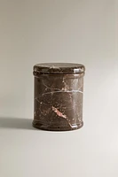 MARBLE CANDLE CONTAINER WITH LID