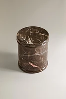 MARBLE CANDLE CONTAINER WITH LID