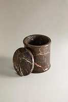 MARBLE CANDLE CONTAINER WITH LID