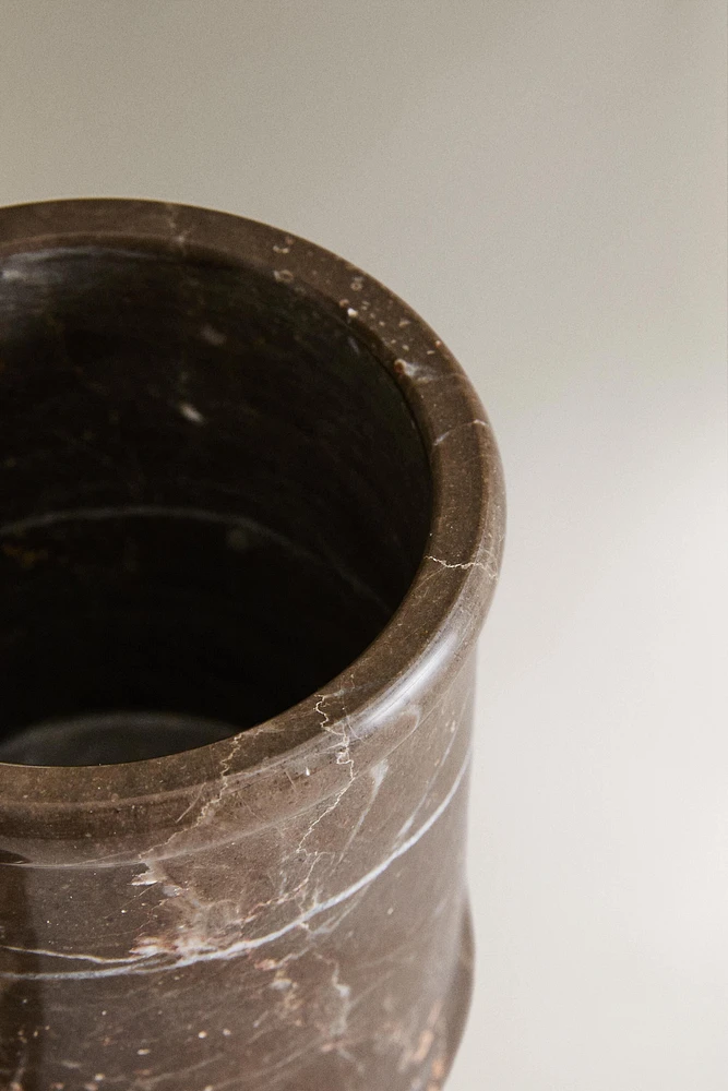 MARBLE CANDLE CONTAINER WITH LID