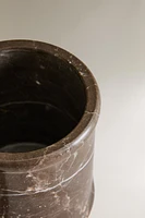 MARBLE CANDLE CONTAINER WITH LID