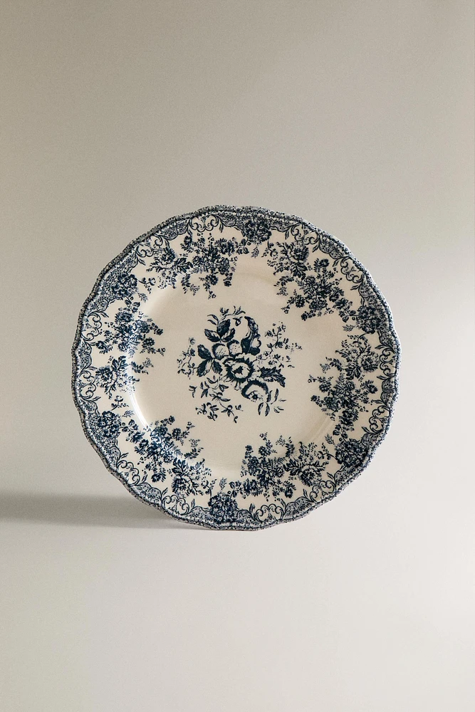 FLORAL EARTHENWARE DINNER PLATE