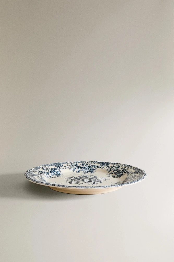 FLORAL EARTHENWARE DINNER PLATE