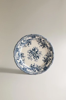 FLORAL EARTHENWARE DESSERT PLATE