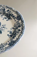 FLORAL EARTHENWARE DESSERT PLATE