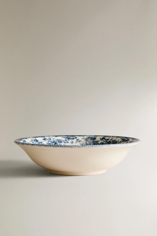 FLORAL EARTHENWARE BOWL