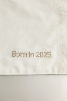 ‘BORN IN 2025’ EMBROIDERED MINI CRIB SHEET SET