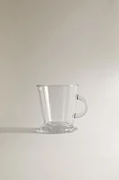 TRANSPARENT GLASS CAPPUCCINO CUP