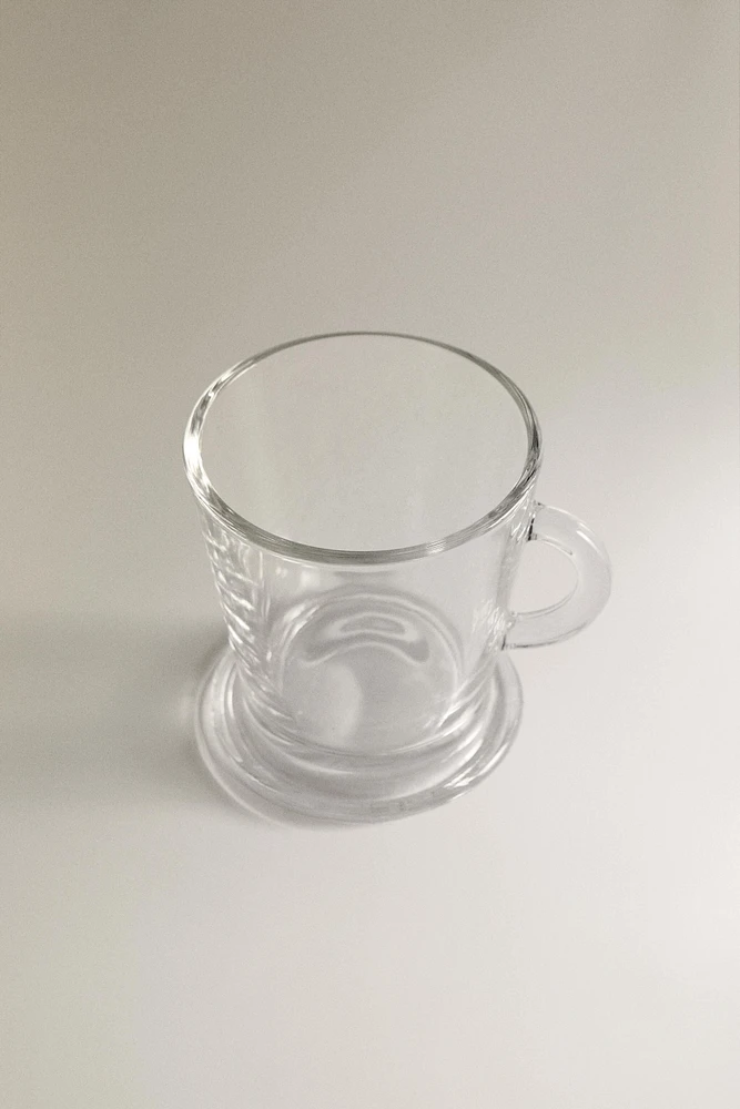 TRANSPARENT GLASS CAPPUCCINO CUP