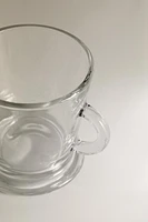 TRANSPARENT GLASS CAPPUCCINO CUP