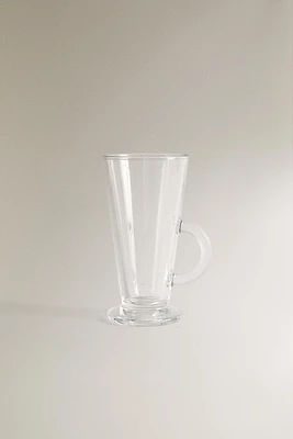 GLASS COFFEE CUP WITH HANDLE