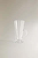 GLASS COFFEE CUP WITH HANDLE