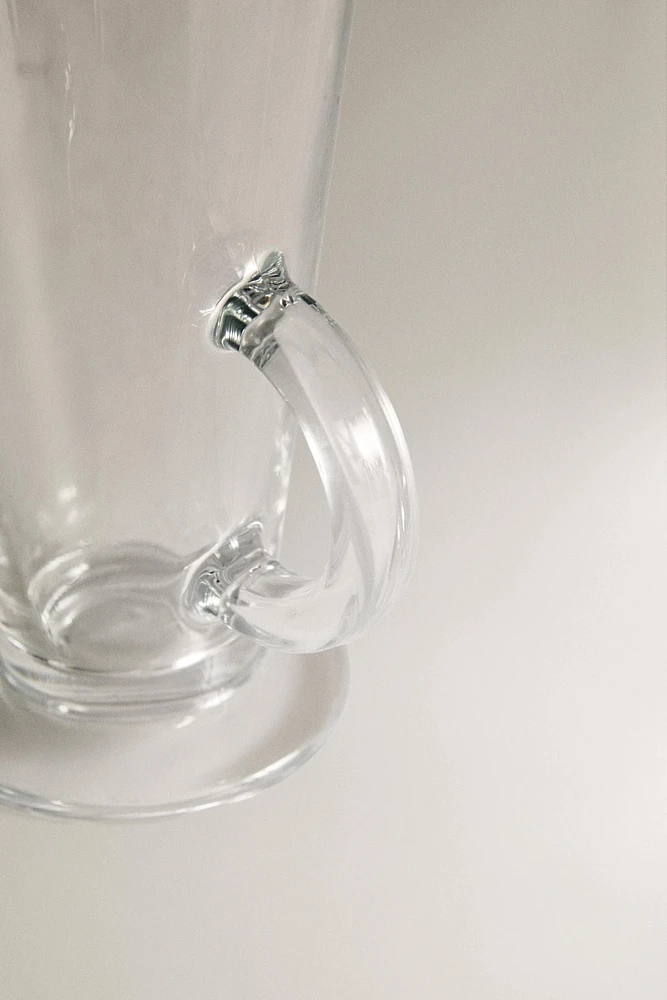 GLASS COFFEE CUP WITH HANDLE