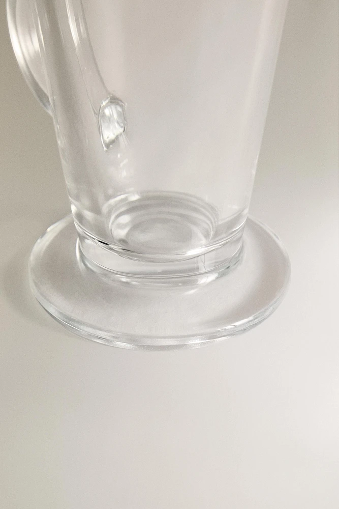 GLASS COFFEE CUP WITH HANDLE