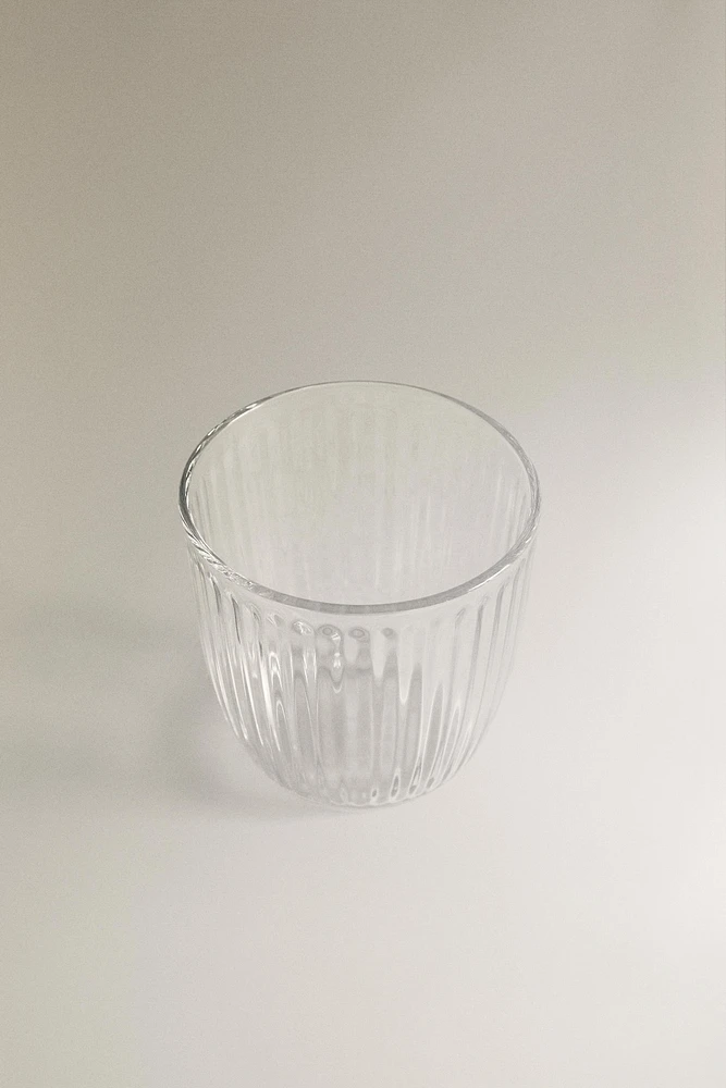 LINEAR-DESIGN GLASS TUMBLER