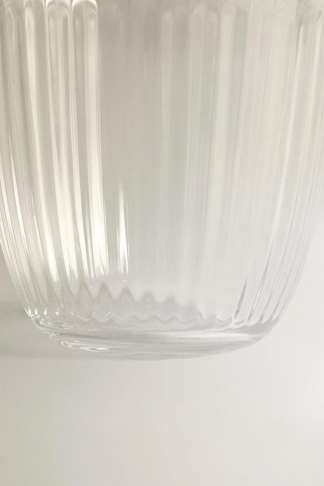 LINEAR-DESIGN GLASS TUMBLER