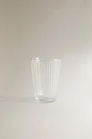 LINE-DESIGN GLASS SOFT DRINK TUMBLER