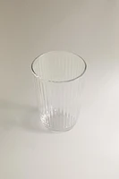 LINE-DESIGN GLASS SOFT DRINK TUMBLER