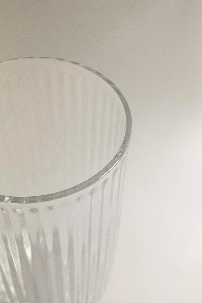 LINE-DESIGN GLASS SOFT DRINK TUMBLER