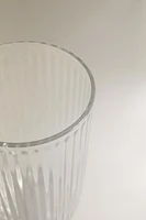 LINE-DESIGN GLASS SOFT DRINK TUMBLER