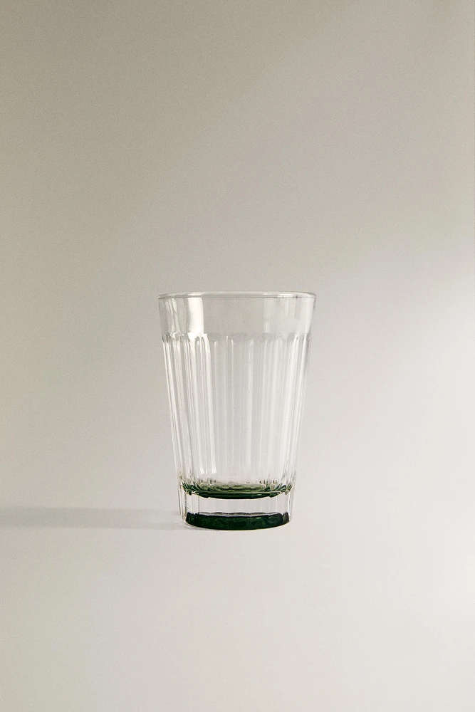 RAISED DESIGN GLASS TUMBLER