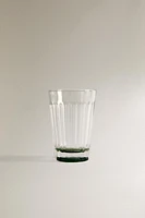 RAISED DESIGN GLASS TUMBLER