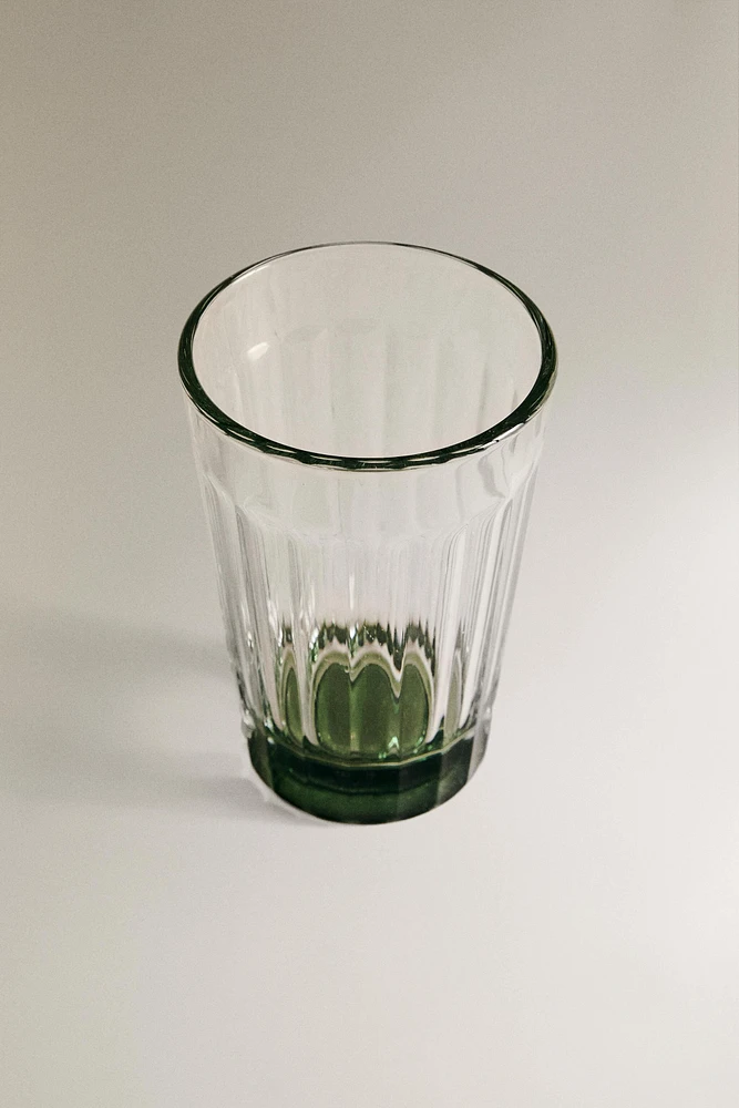 RAISED DESIGN GLASS TUMBLER