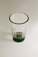 RAISED DESIGN GLASS TUMBLER