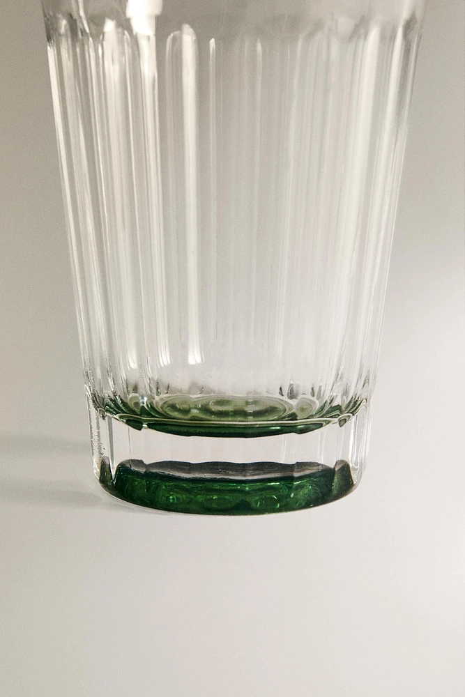 RAISED DESIGN GLASS TUMBLER