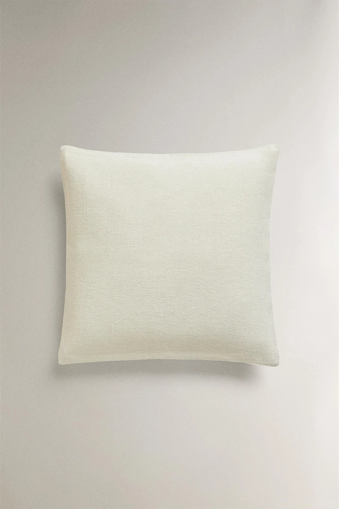 JUTE AND COTTON THROW PILLOW COVER