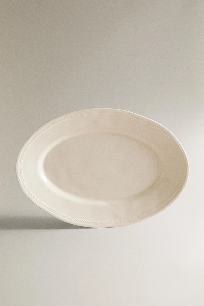 CHAIN EARTHENWARE SERVING DISH