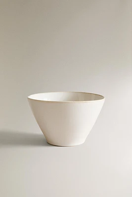 STONEWARE BOWL WITH CONTRAST RIM