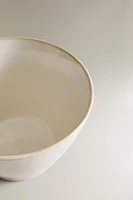 STONEWARE BOWL WITH CONTRAST RIM