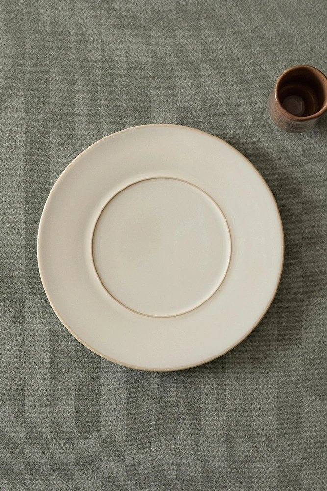 ECRU RIM DINNER PLATE