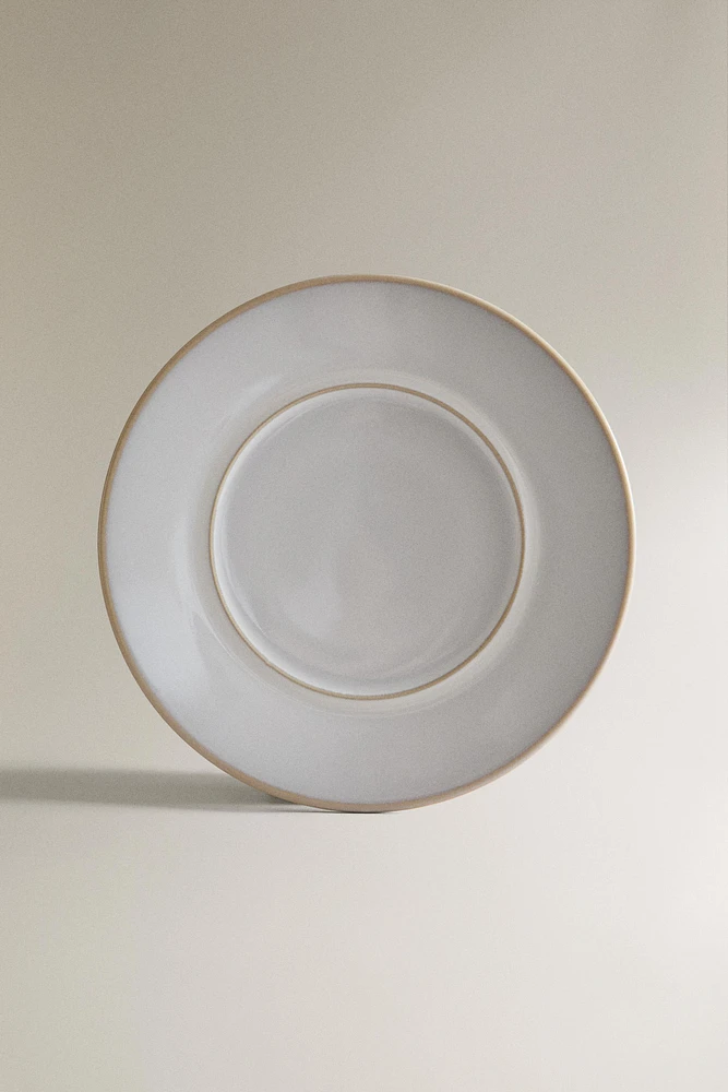 ECRU RIM DESSERT PLATE