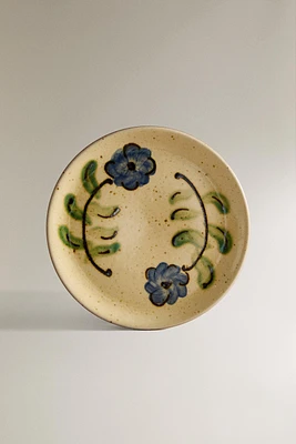 FLORAL EARTHENWARE PLATE