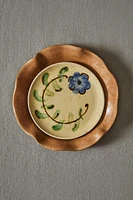 FLORAL EARTHENWARE DESSERT PLATE