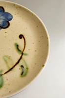 FLORAL EARTHENWARE DESSERT PLATE