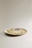 FLORAL EARTHENWARE DESSERT PLATE