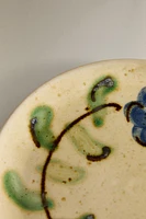 FLORAL EARTHENWARE DESSERT PLATE