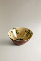 FLORAL EARTHENWARE BOWL