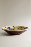 FLORAL EARTHENWARE SALAD BOWL