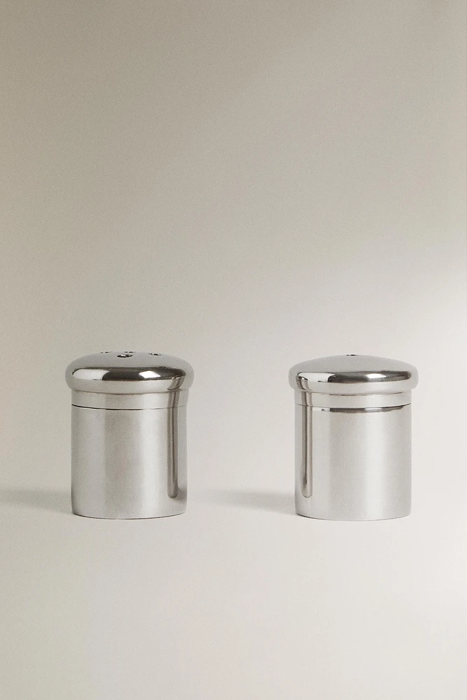 MINI STEEL SALT AND PEPPER SHAKER SET