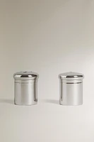 MINI STEEL SALT AND PEPPER SHAKER SET