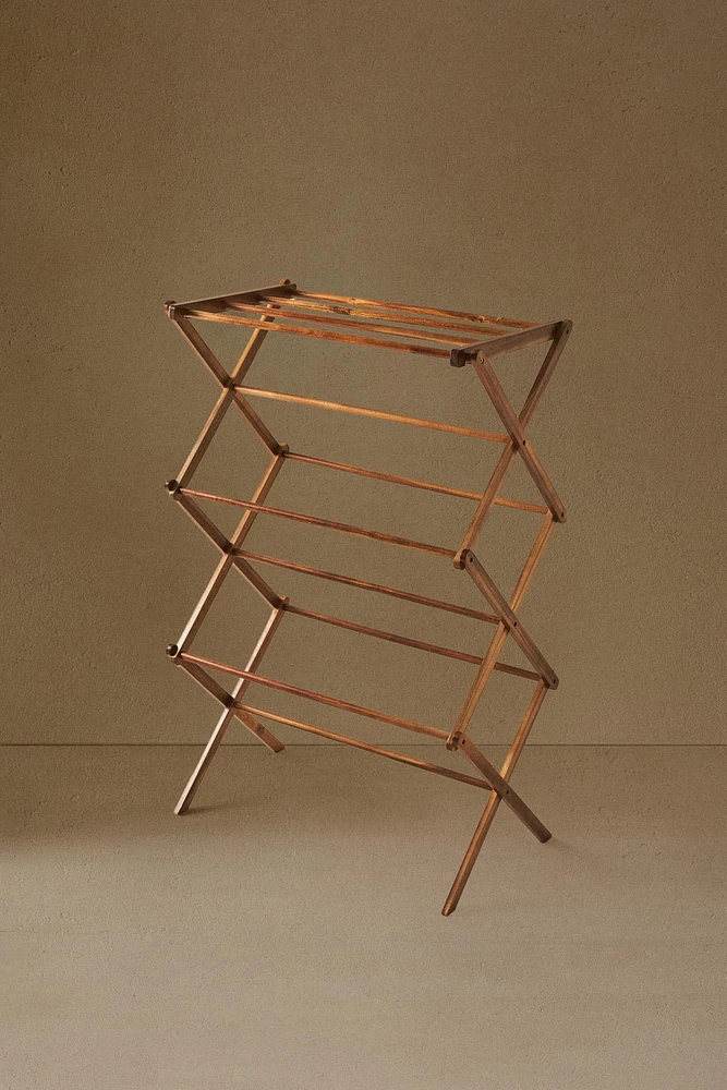 WOODEN VERTICAL FOLDING  CLOTHES HORSE