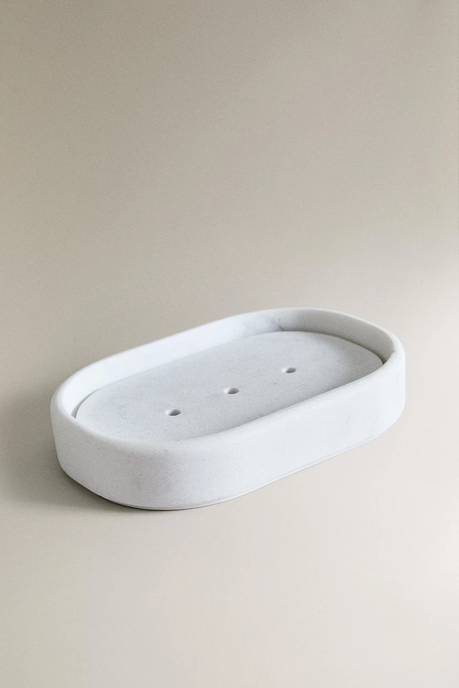 MARBLE-EFFECT BATHROOM SOAP DISH